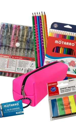 Pack – lápices – Bolígrafos Metalizados – Estuche y más