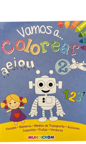 Libro Vamos a colorear aeiou + 18 lápices de colores