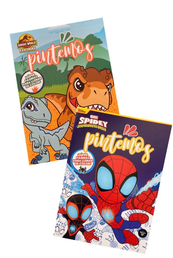 PINTEMOS JURASSIC WORLD + MARVEL SPIDEY