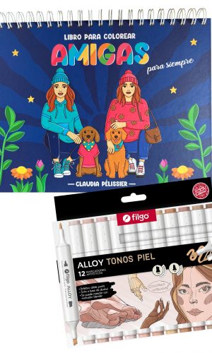 Amigas para siempre + Set marcadores Filgo Alloy Tonos Piel