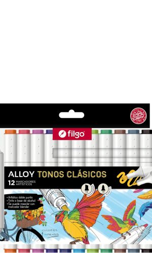 Marcadores Filgo Alloy – Tonos Clásicos – 12 colores