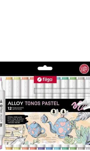 Marcadores Filgo Alloy – Tonos Pastel – 12 colores
