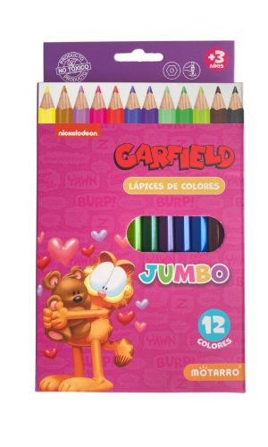 Pack Escolar Garfield – Estuche, lápices cera, lápices jumbo