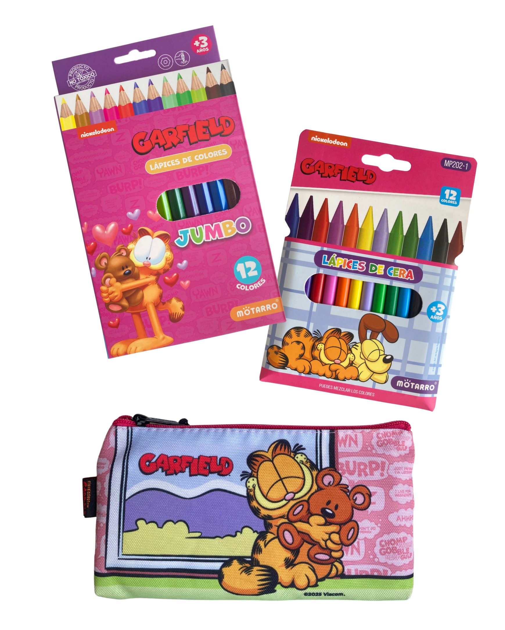 PACK ESCOLAR GARFIELD ROSADO