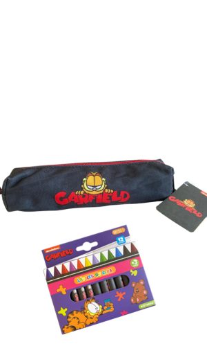 Pack Escolar Garfield – Estuche + lápices de cera
