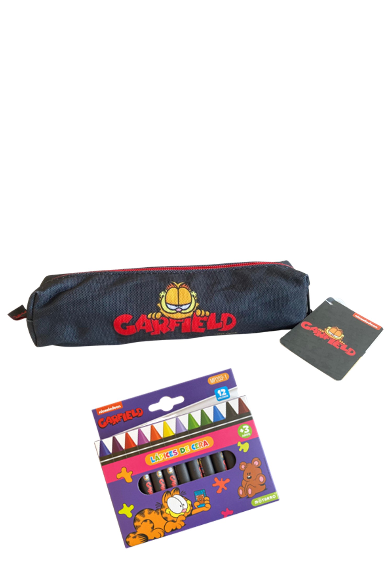 ESTUCHE GARFIELD CON LAPICES DE CERA