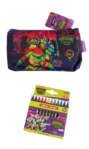 Pack Escolar Tortugas Ninja – Estuche + lápices de cera