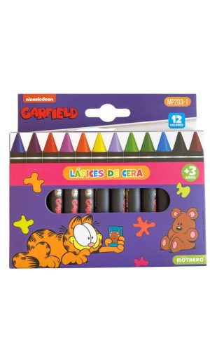 Pack Escolar Garfield – Estuche + lápices de cera