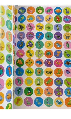 Libro para colorear – Juego y coloreo dinosaurios con stickers + 18 lápices de colores