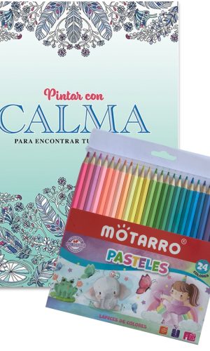 Libro para colorear – Pintar con calma + 24 lápices pastel