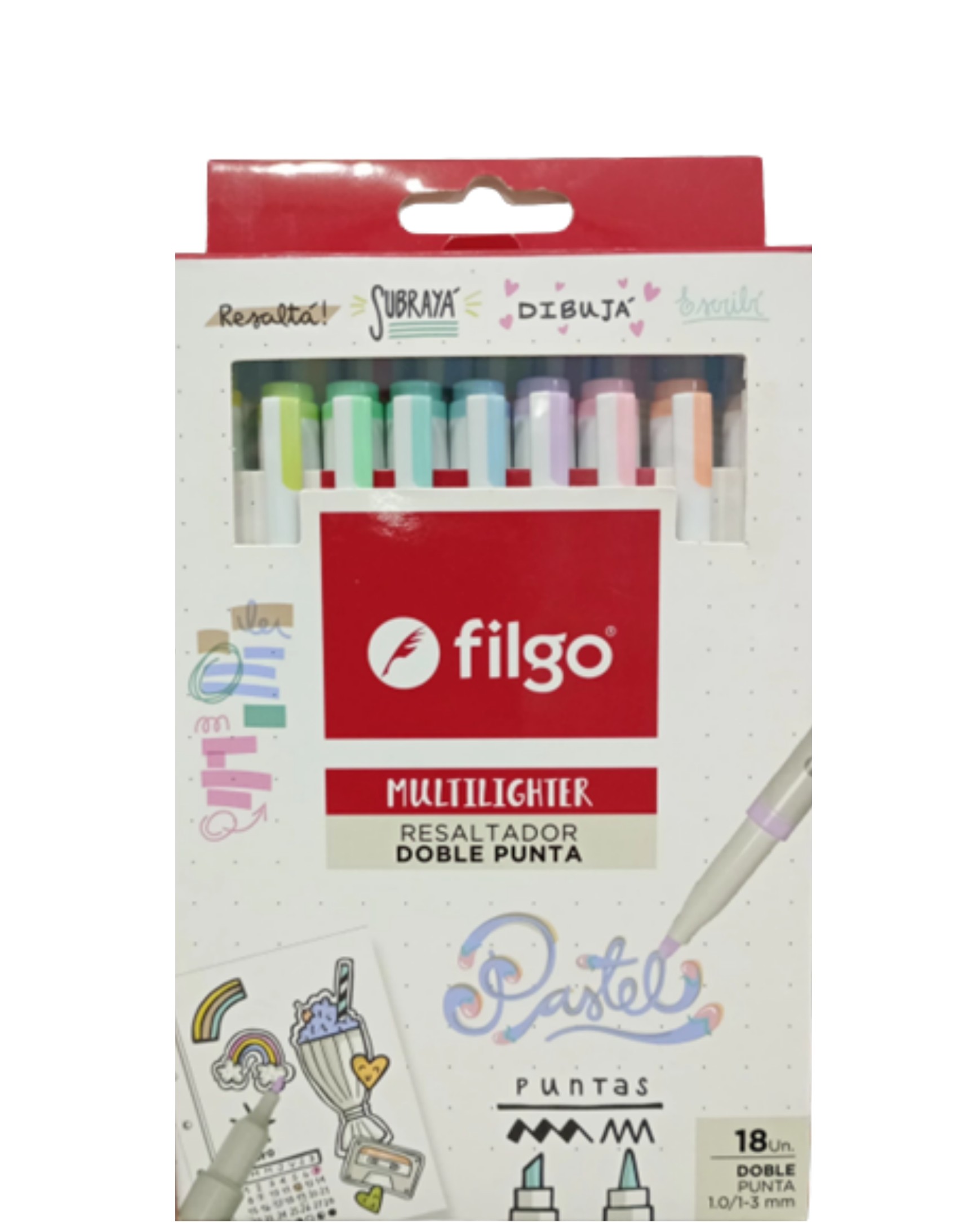 DESTACADOR MULTILIGHTER FILGO 18 COLORES PASTEL