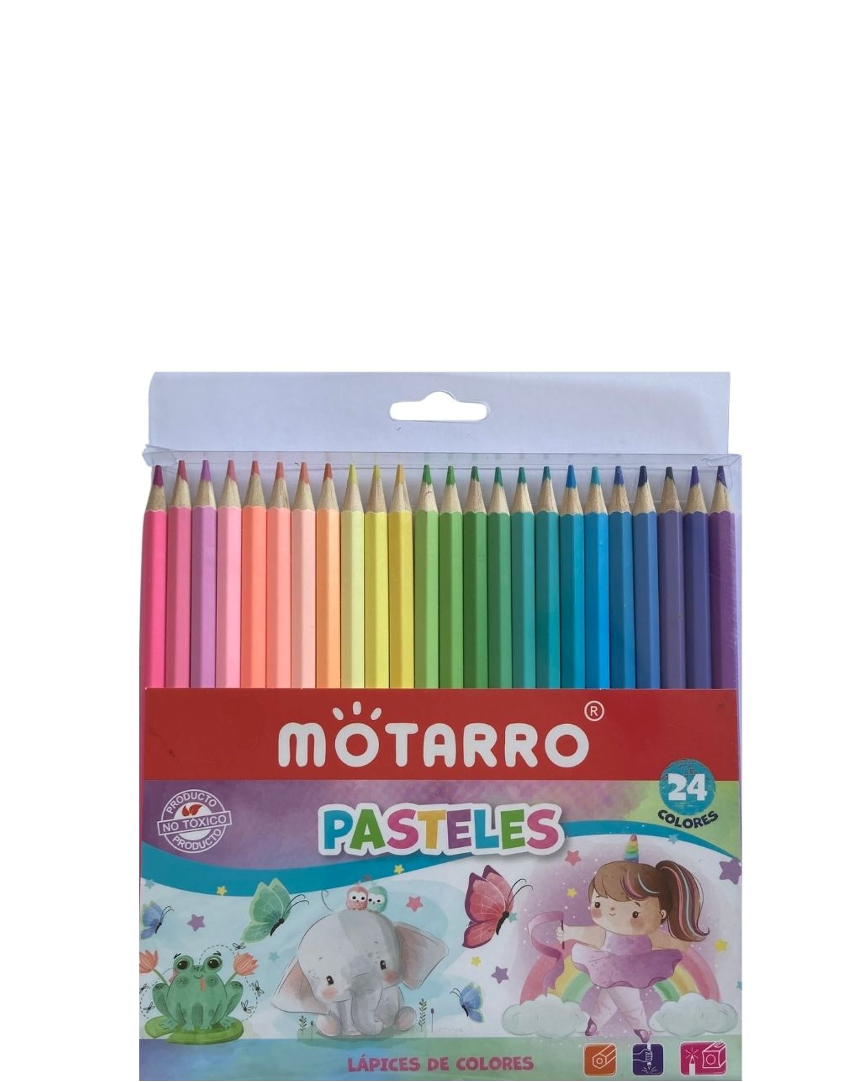 LÁPICES DE COLORES PASTEL 24 UNIDADES MOTARRO