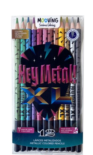 Estuche 12 Lápices Mooving – Metalizados