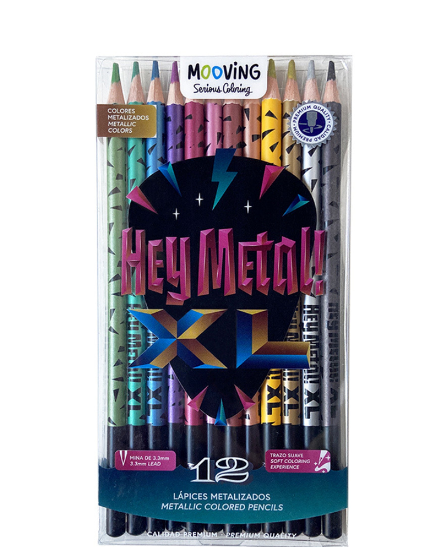 LAPICES MOOVING METÁLICOS HEY METAL 12 COLORES