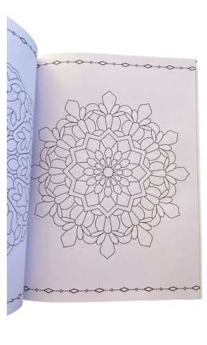Libro para colorear – Mandalas Patrones de Relajación + 24 lápices pasteles