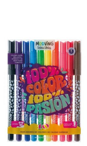 Estuche 10 Marcadores Mooving – 100% color 100% pasión