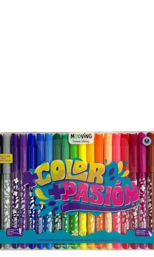 Estuche 20 Marcadores Mooving – 100% color 100% pasión