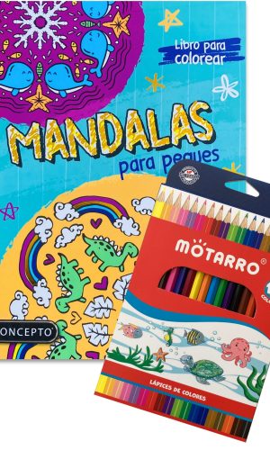 Libro para colorear – Mandalas para peques + 18 lápices de colores