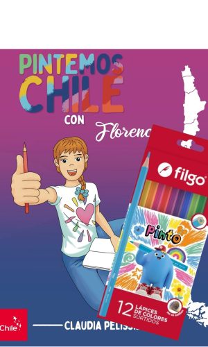 Pintemos Chile con Florencia + 12 lápices Pinto Filgo